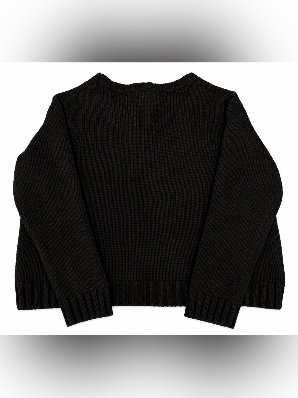Good Witch Black Sweater Wooden Ship M/L Mohair Wool Acrylic Pink Gray Crew SOFT - Picture 3 of 7
